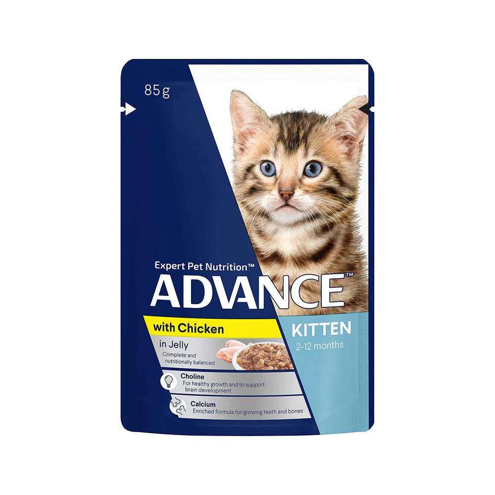 ADVANCE Chicken Jelly Cat Food for Kittens 12x85g - Image 4