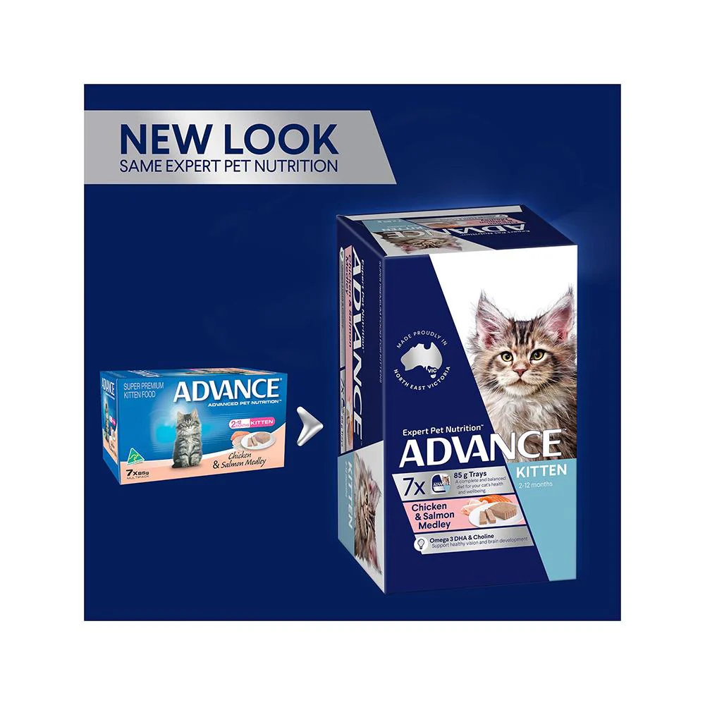 ADVANCE Chicken and Salmon Cat Food for Kittens 7x85g - Image 3