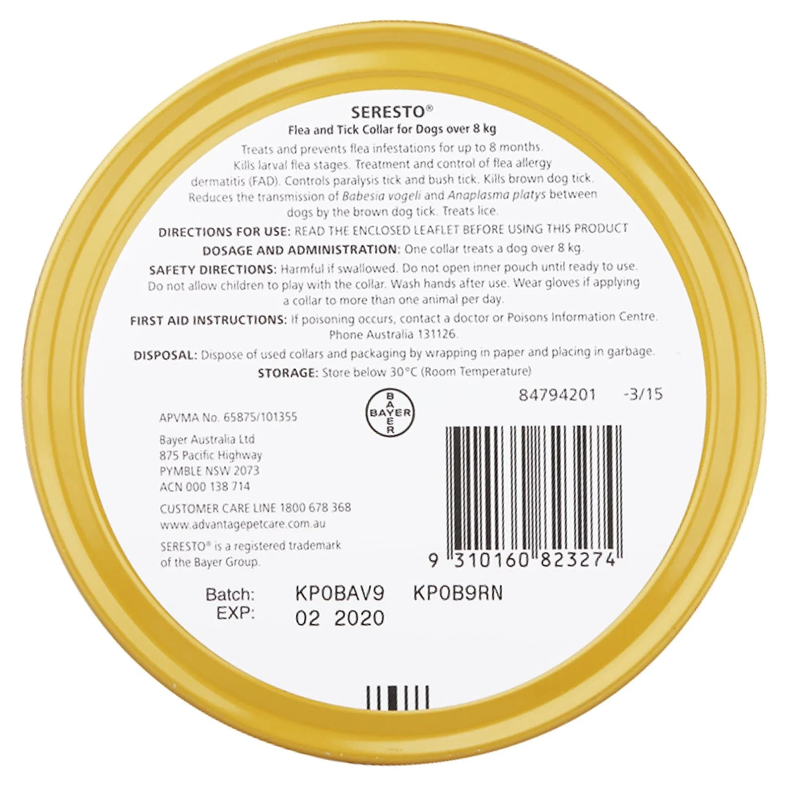 ADVANTAGE SERESTO Flea and Tick Collar for Dogs over 8kg - Image 3