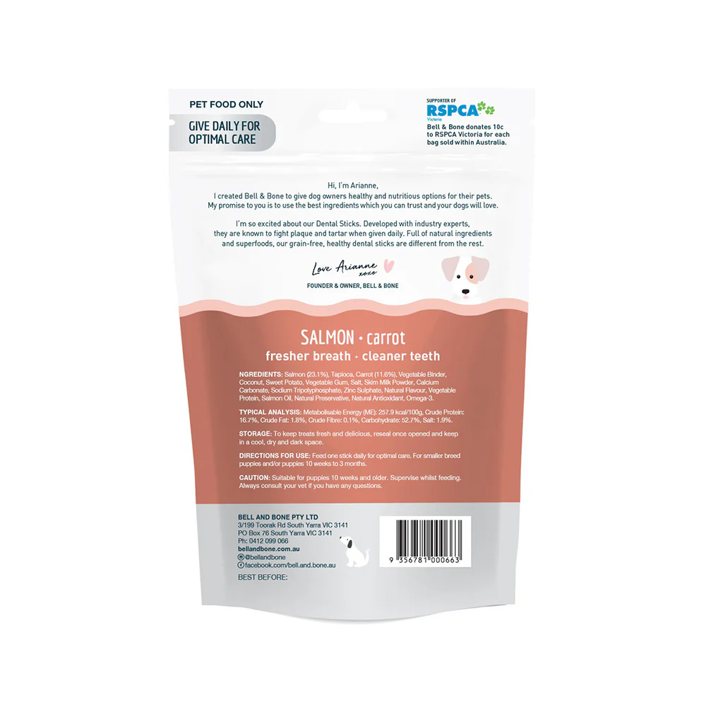 BELL & BONE Dental Chews Salmon & Carrot Puppy Treats - Image 4