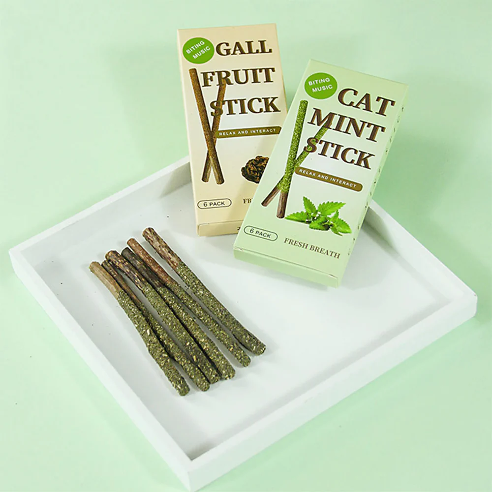 BITING MUSIC Green Polygonum Catnip Cat Mint Stick 6 Pack - Image 7