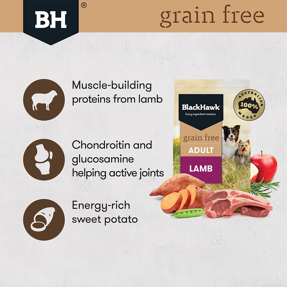 BLACK HAWK Grain Free Lamb Adult Dry Dog Food 15kg - Image 3