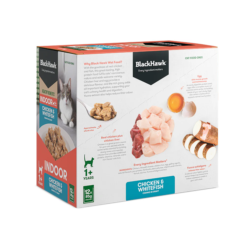 BLACK HAWK Chicken & Whitefish in Gravy Indoor Adult Wet Cat Food - Image 4