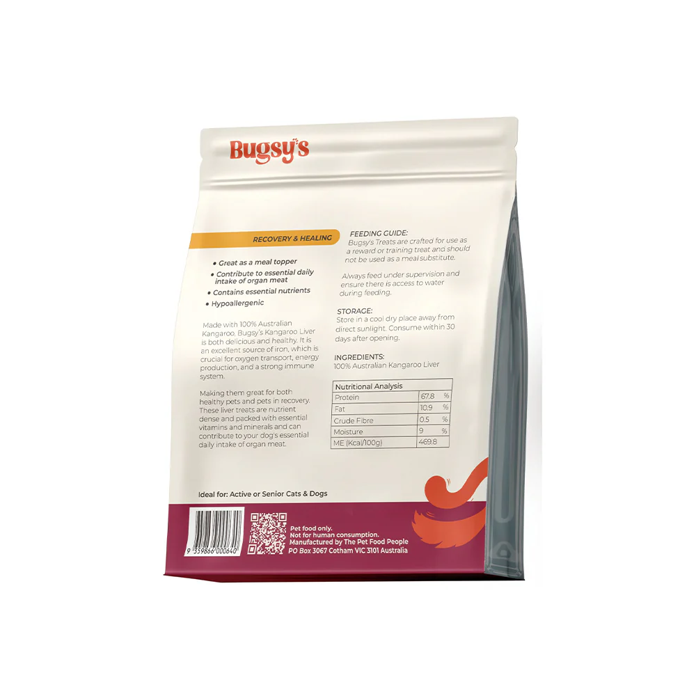 BUGSY'S 100% Australian Kangaroo Liver Pet Treats 70g - Image 2
