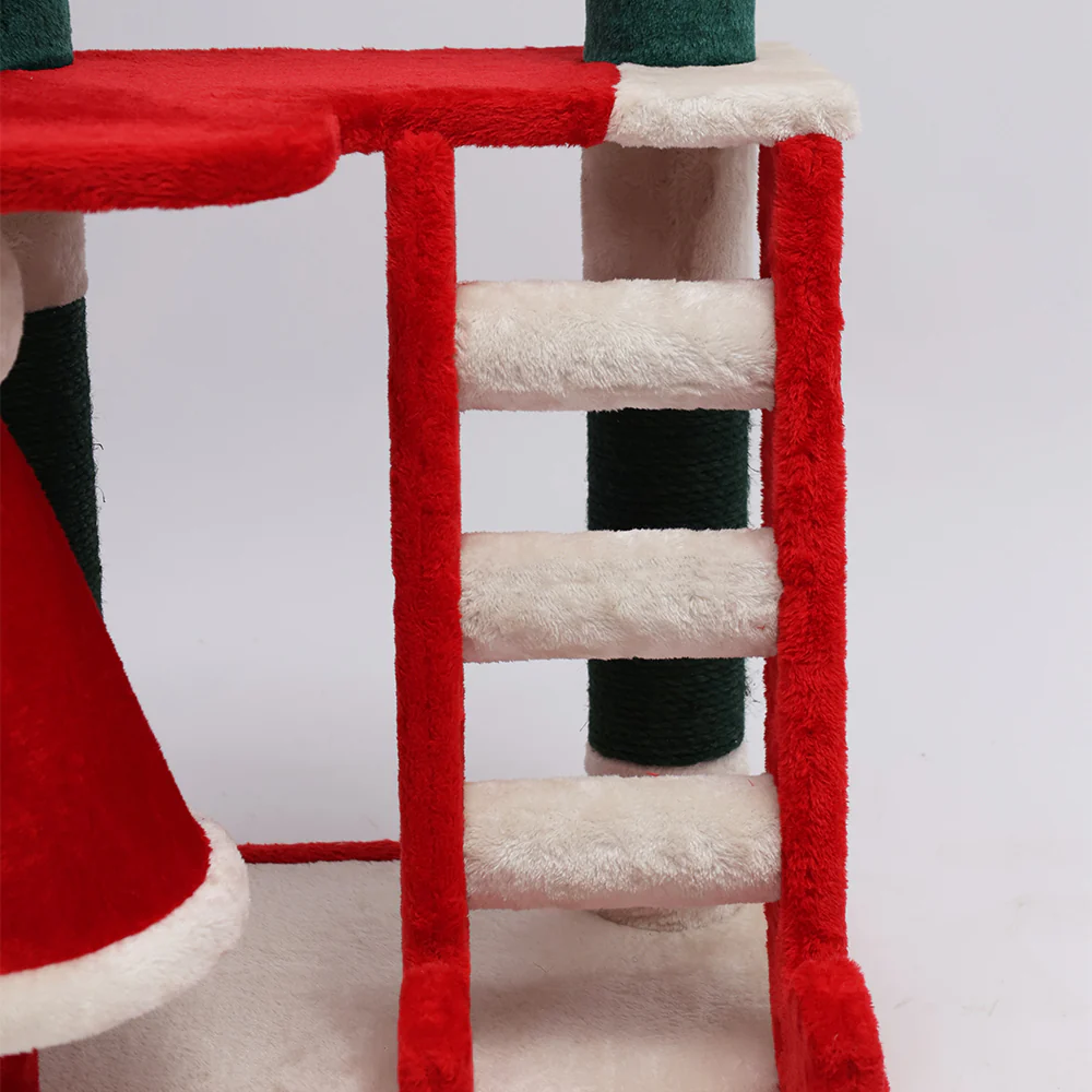 CATIO Christmas Palace Multi-level 3 Cat Tree with Cave 53x43x144cm - Image 5