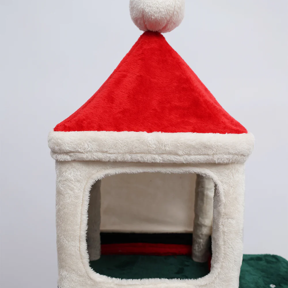 CATIO Christmas Palace Multi-level 3 Cat Tree with Cave 53x43x144cm - Image 7