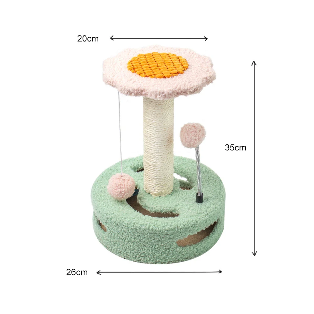 CATIO Cute Sunflower Style Small Cat Scratching Post - Image 3