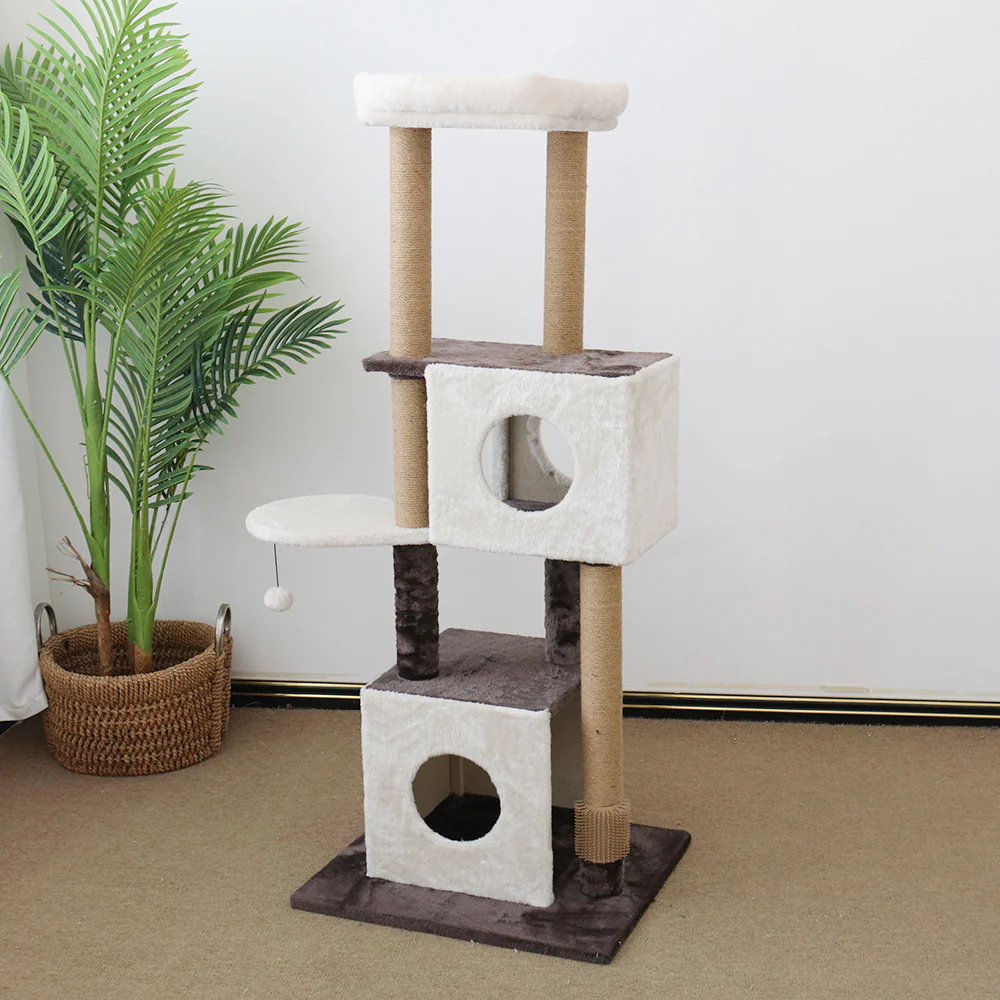 CATIO Dual Deluxe Multi-Function Three-Level Scratching Cat Tree - Image 3