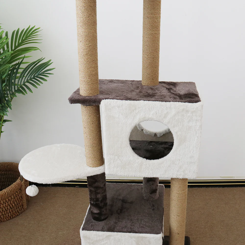 CATIO Dual Deluxe Multi-Function Three-Level Scratching Cat Tree - Image 4