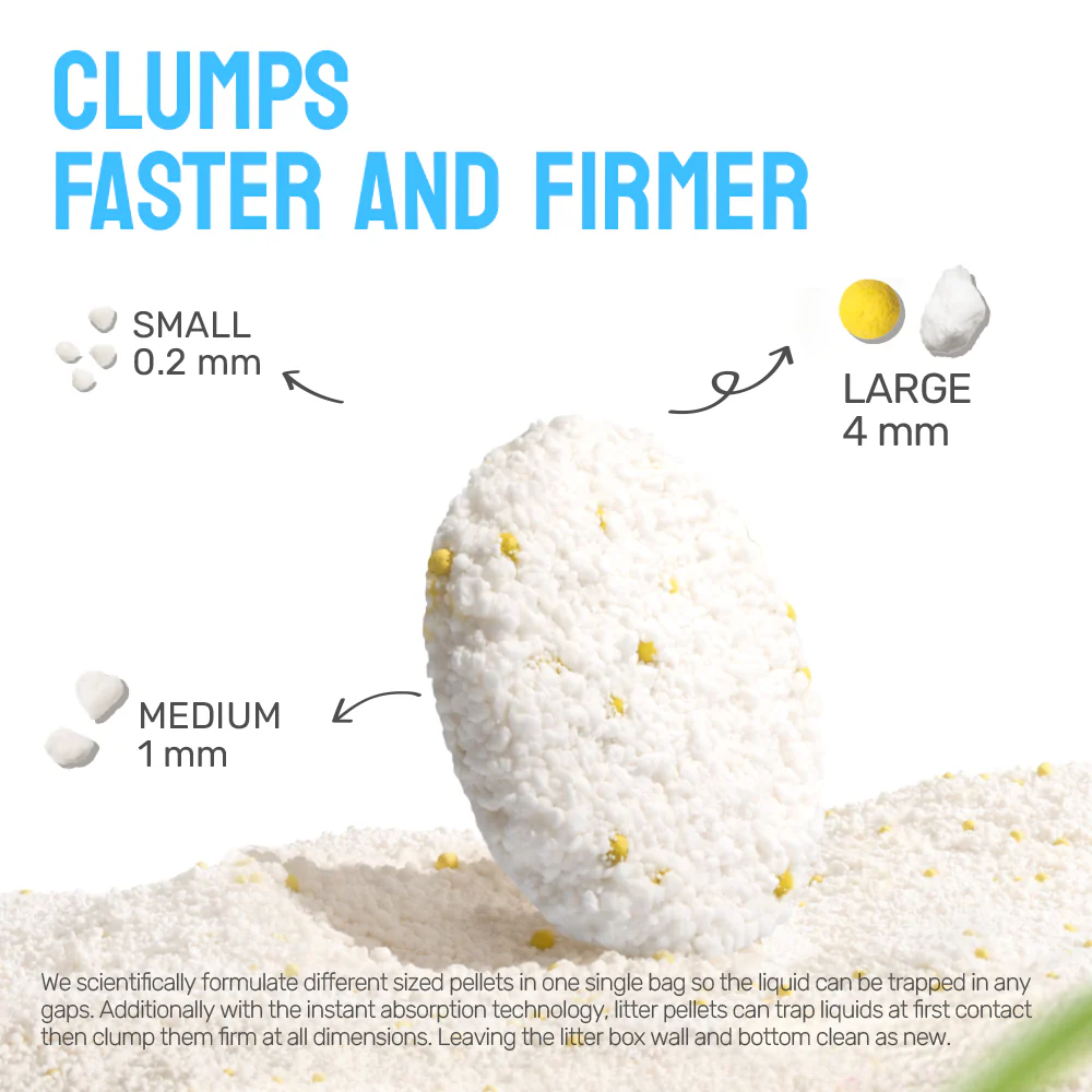 CATURE Natural Cassava Clumping Cat Litter 2.5kg Chamomile Scent, Ultra Absorbent & Dust Free - Image 5