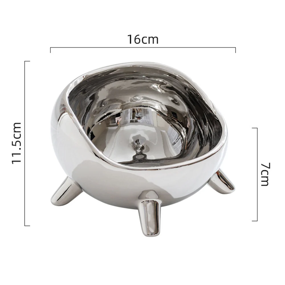 Ceramic Large Silver Pet Bowl - 650ml - Image 2