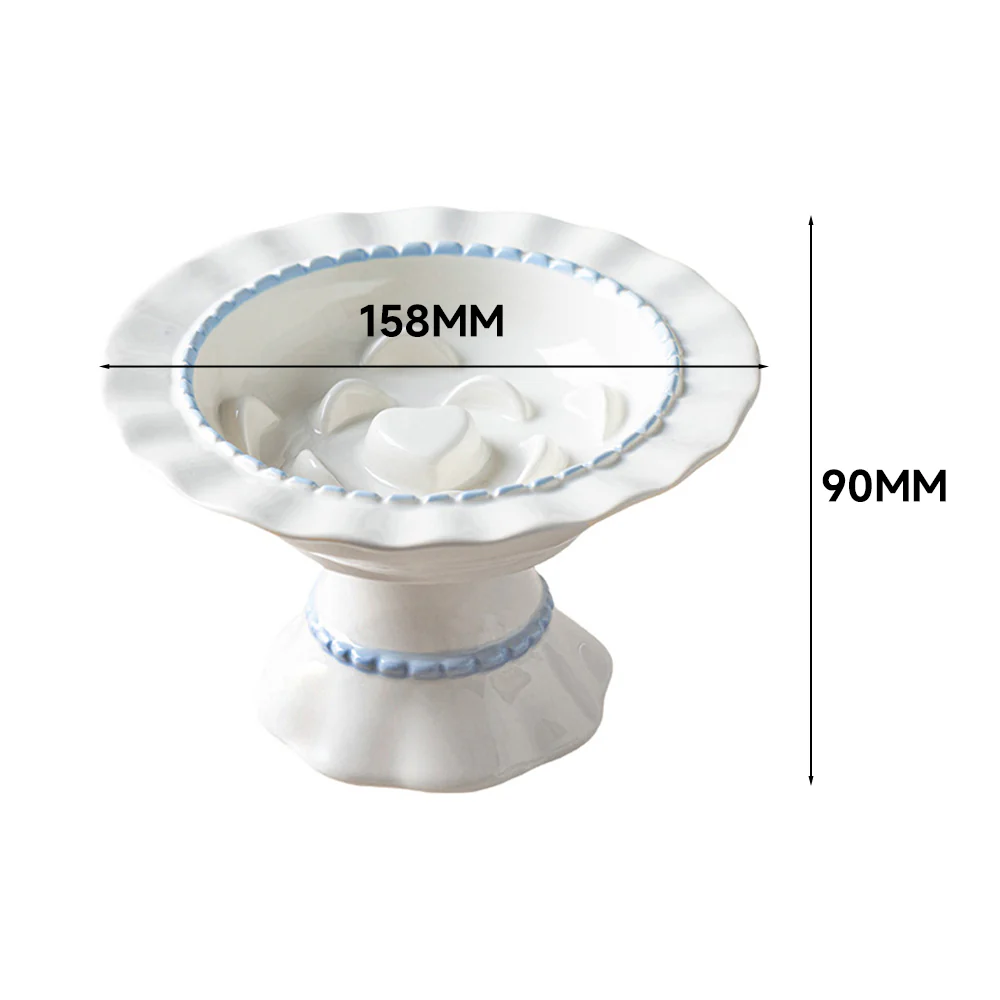 Ceramic Slow Feeder Pet Bowl – Anti-Gulping Scalloped Edge (Random Style 1pcs) - Image 10