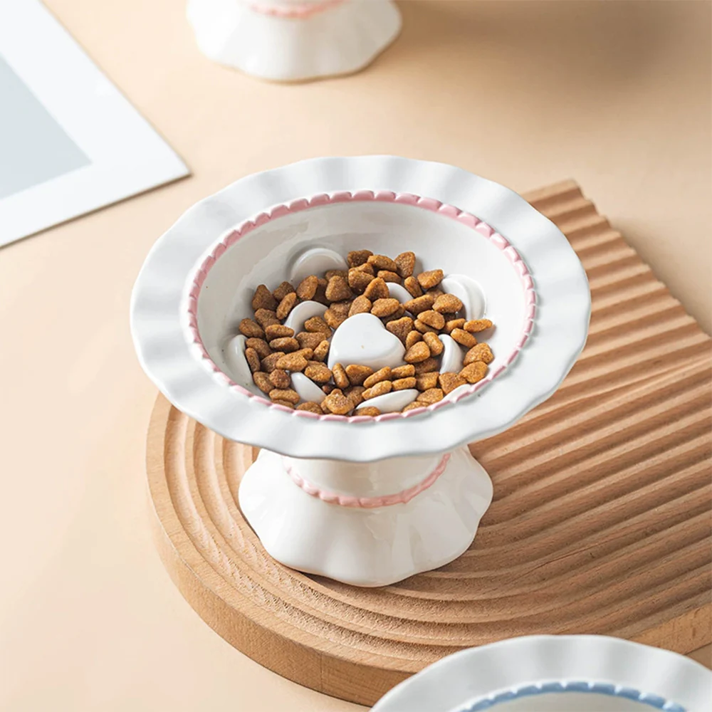 Ceramic Slow Feeder Pet Bowl – Anti-Gulping Scalloped Edge (Random Style 1pcs) - Image 3