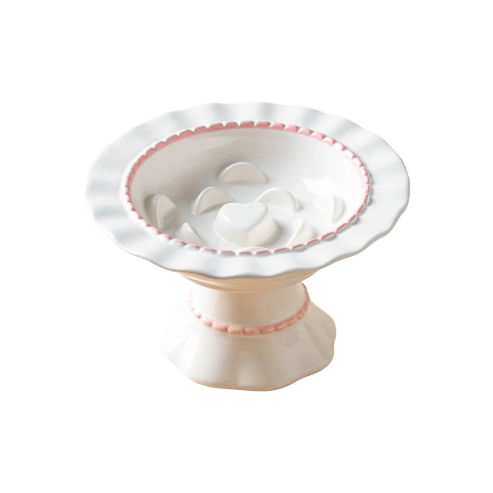 Ceramic Slow Feeder Pet Bowl – Anti-Gulping Scalloped Edge (Random Style 1pcs) - Image 7