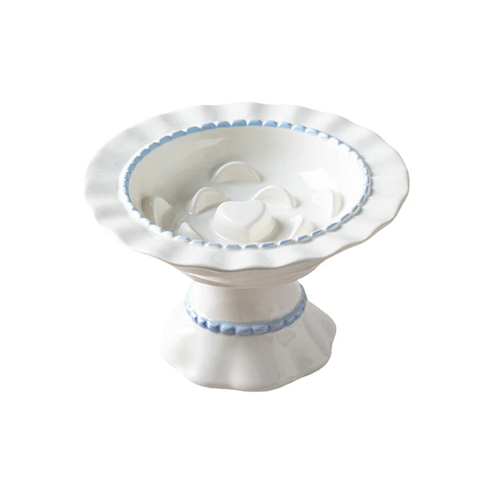 Ceramic Slow Feeder Pet Bowl – Anti-Gulping Scalloped Edge (Random Style 1pcs) - Image 8