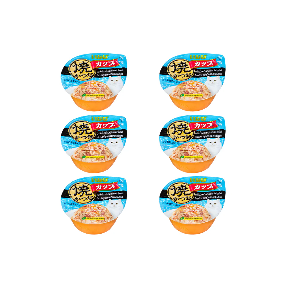 CIAO Tuna Flake & Crab Stick In Sliced Bonito Gravy Cat Treats 70g (cupped) - Image 3