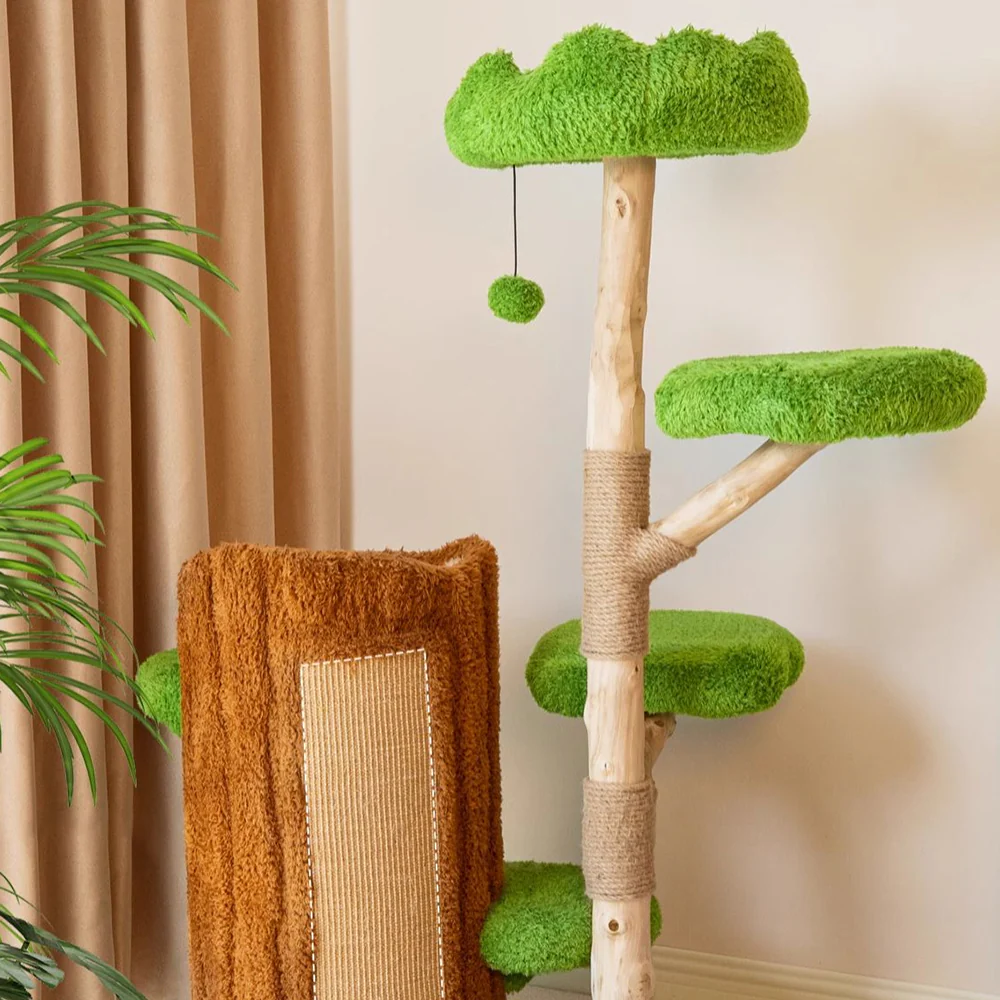 CMISSTREE Five-Level Tree Hollow Solid Wood Cat Tree - Image 5
