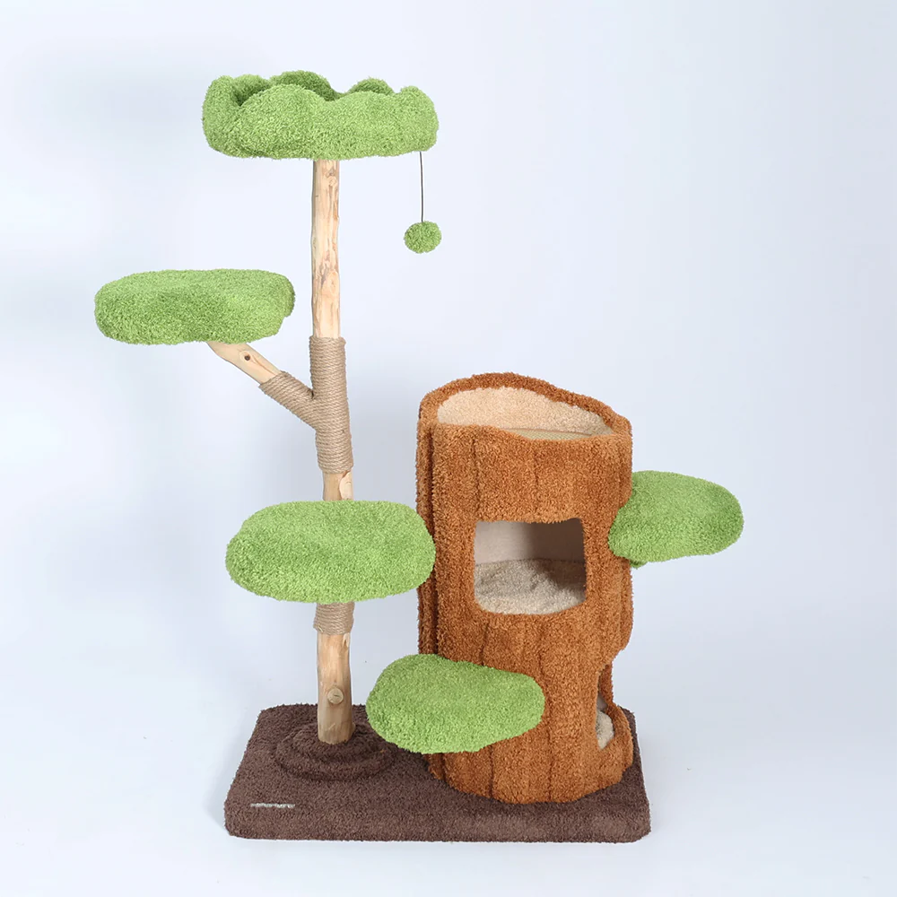 CMISSTREE Five-Level Tree Hollow Solid Wood Cat Tree - Image 7