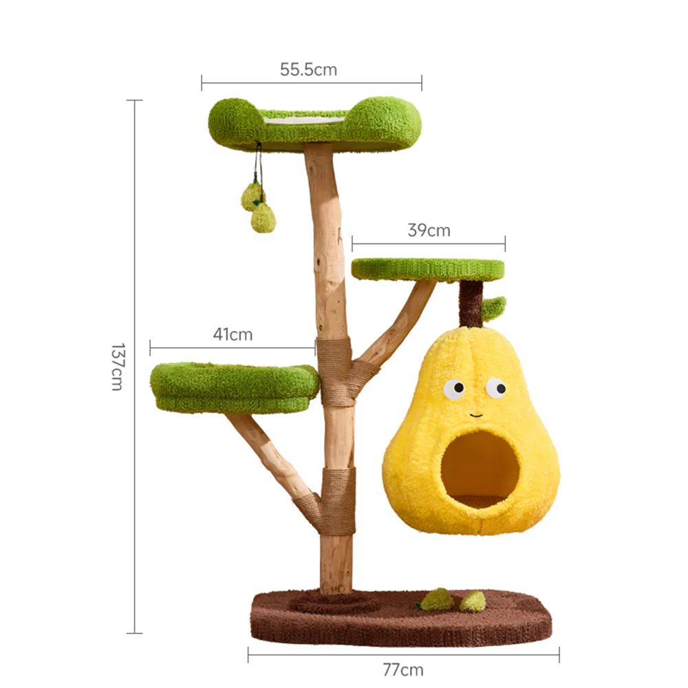 CMISSTREE Three-Level Cat Tree With Pear-Shaped Hammock And Cat House - Image 10