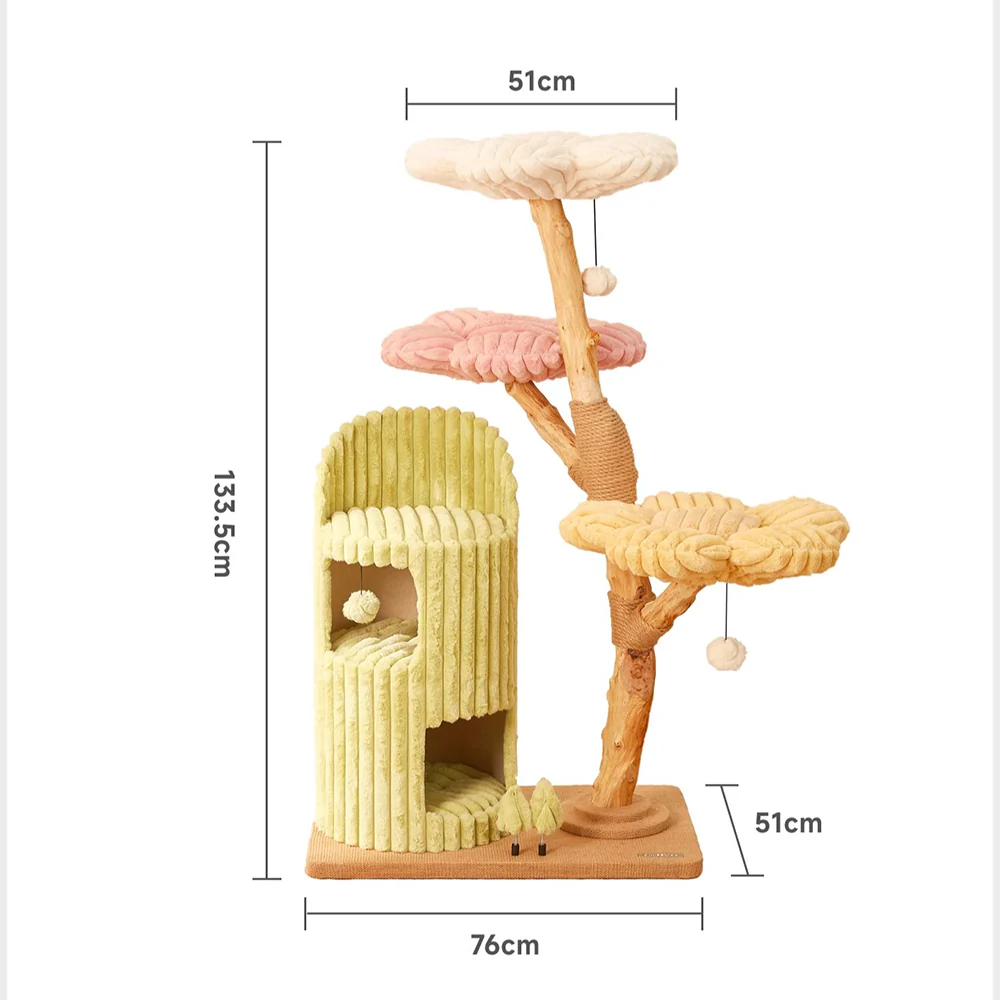 CMISSTREE Three-Level Flower-Shaped Cat Tree With Cat House - Image 8