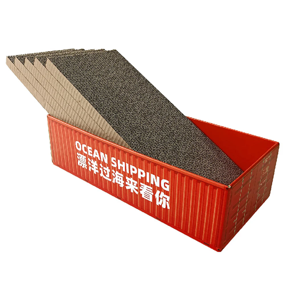 Container Cat Scratcher With Replaceable 5 Pieces