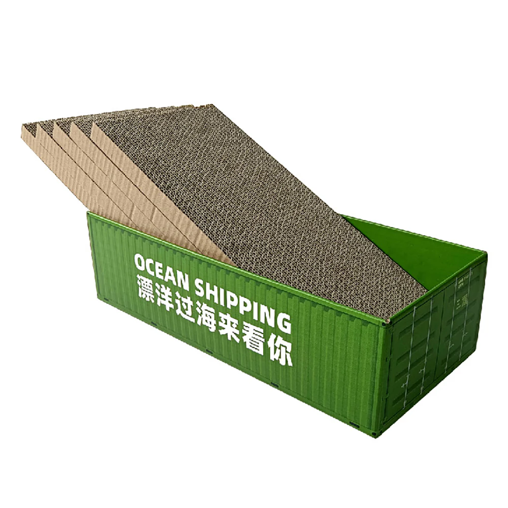 Container Cat Scratcher With Replaceable 5 Pieces - Image 2
