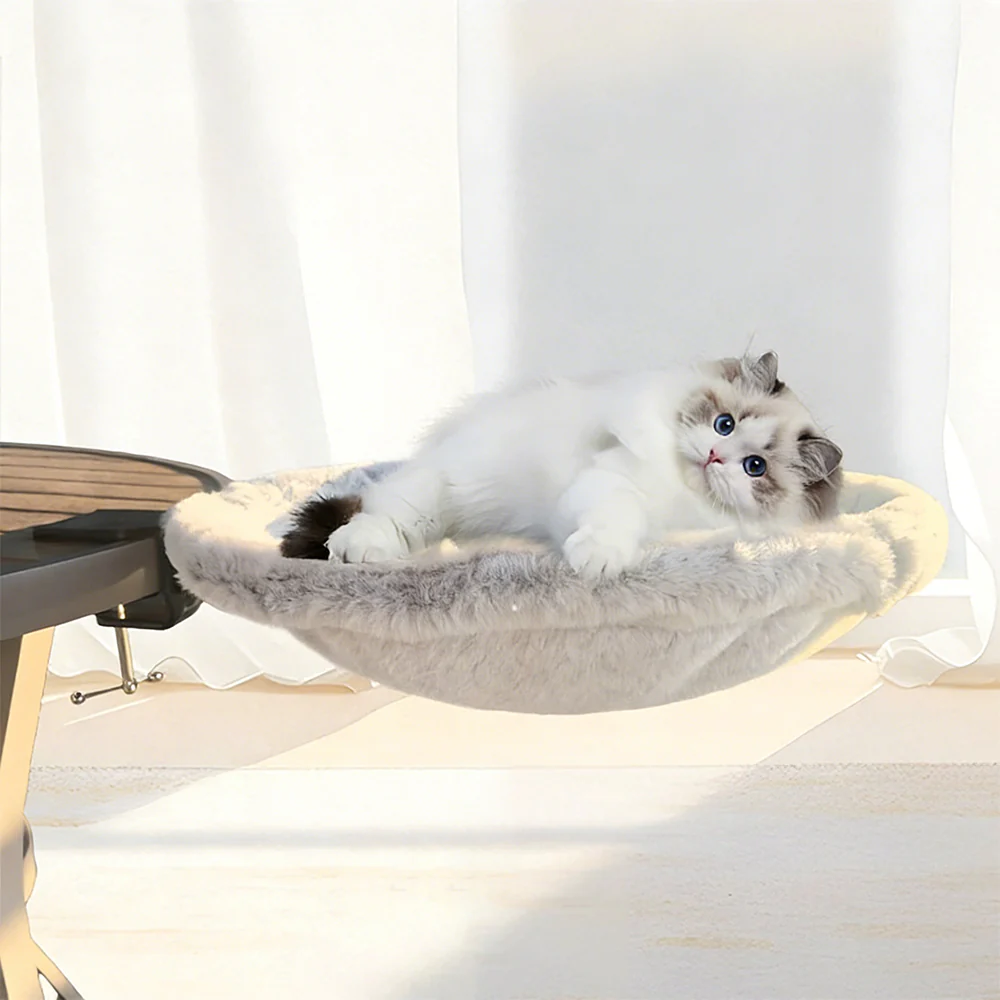 Desk-Mounted Cat Hammock – Clip-On Cat Bed for Table & Desk - Image 4