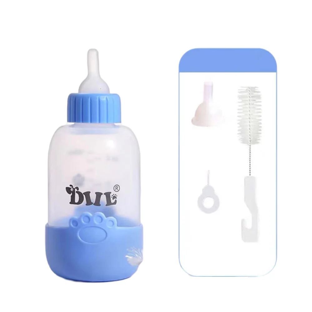 DIIL Blue Bottle with Nipple Brush Pet Nursing Kit