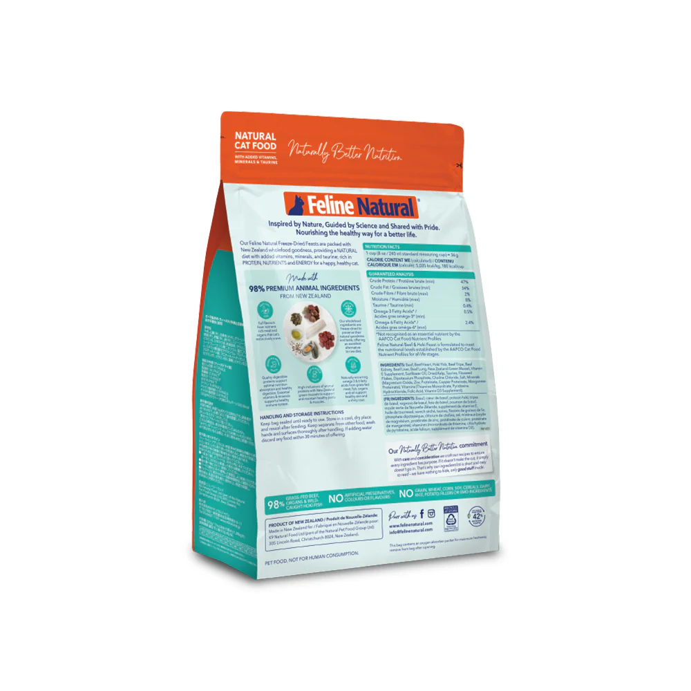 FELINE NATURAL Beef & Hoki Freeze Dried Cat Food - Image 12