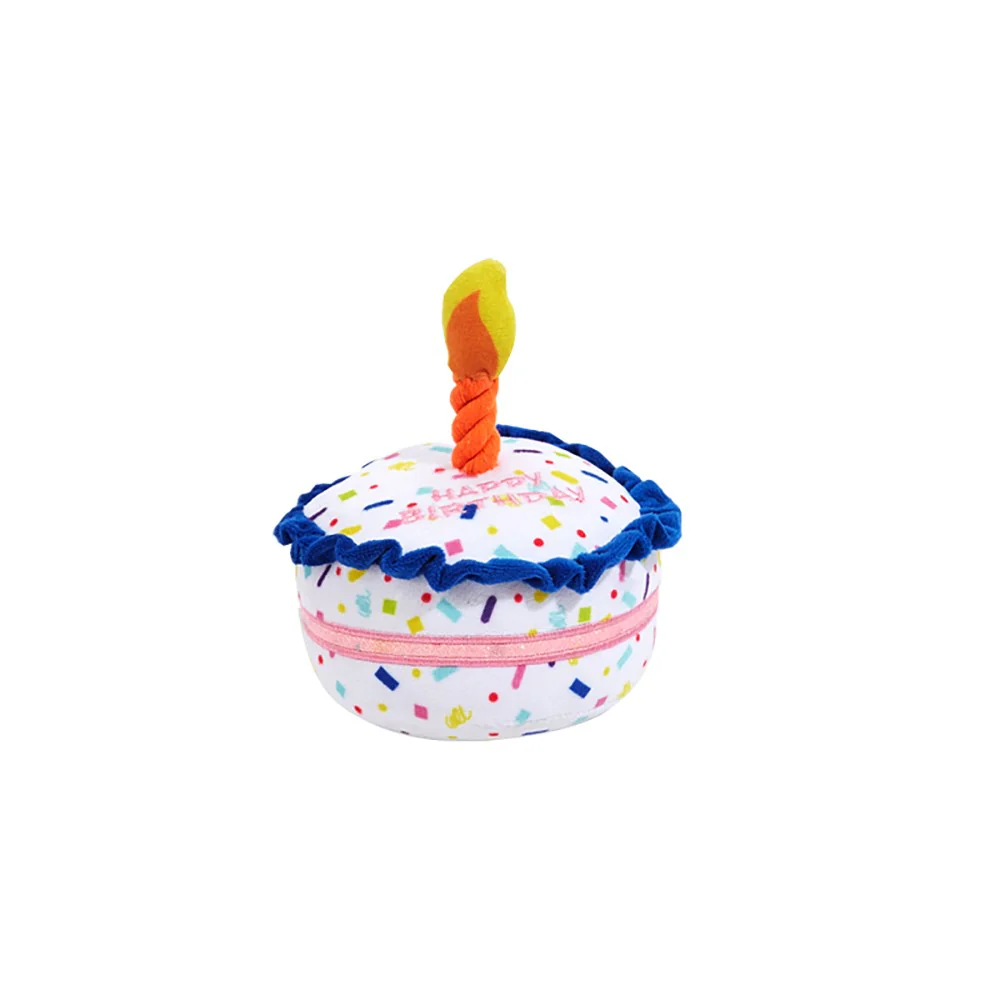 FOFOS Birthday Cake Plush Squeaky Dog Toy