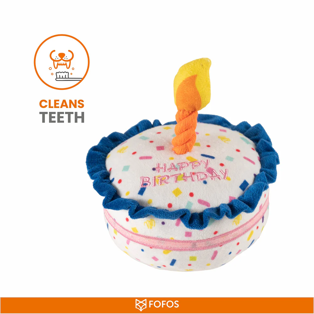 FOFOS Birthday Cake Plush Squeaky Dog Toy - Image 4