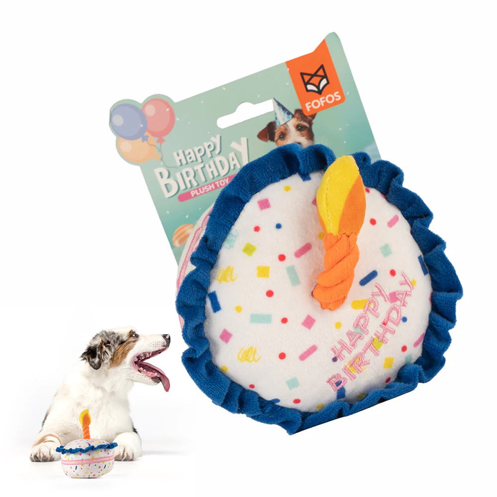 FOFOS Birthday Cake Plush Squeaky Dog Toy - Image 5