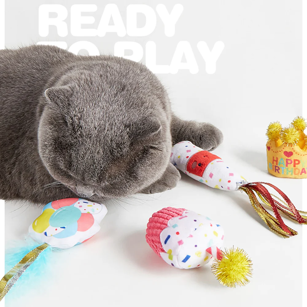 FOFOS Birthday Drink Plush Catnip Cat Toy - Image 2