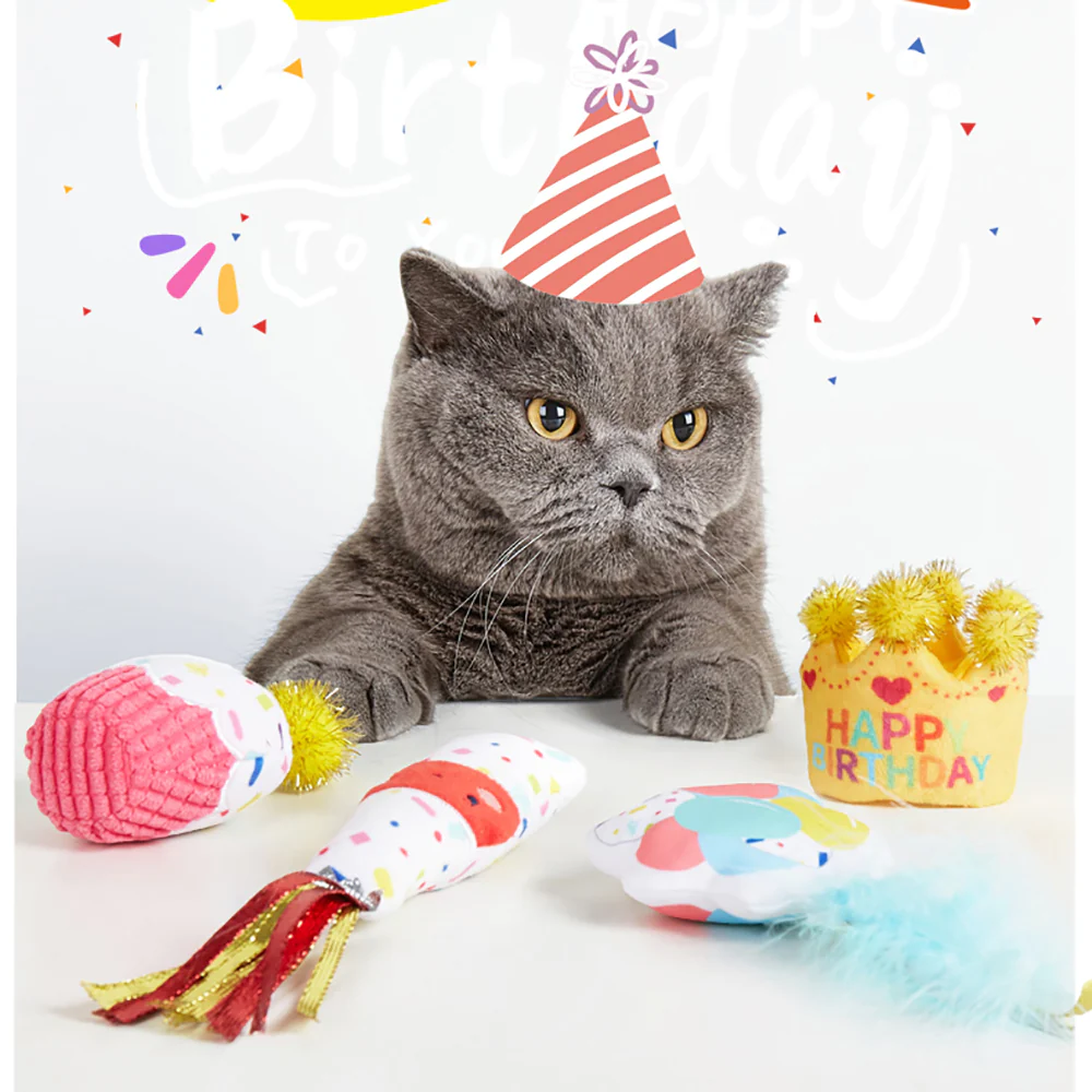 FOFOS Birthday Drink Plush Catnip Cat Toy - Image 3