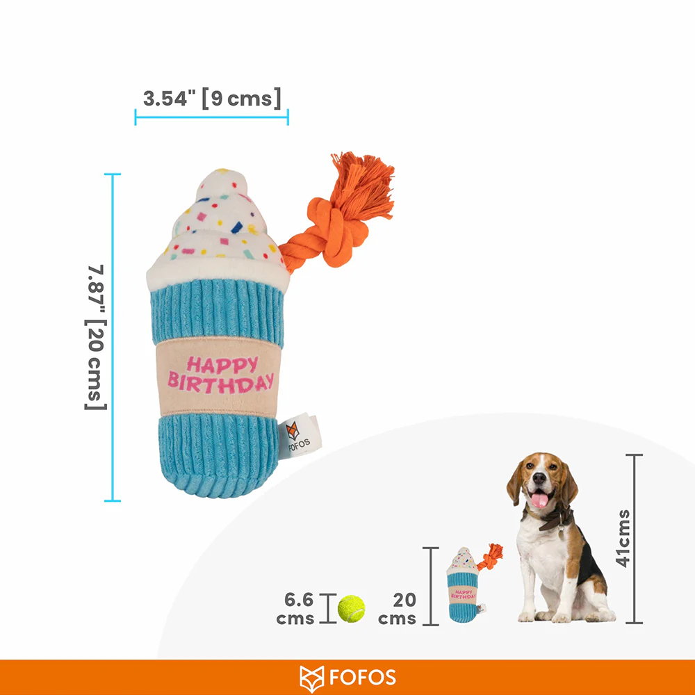 FOFOS Birthday Drink Plush Squeaky Dog Toy - Image 2