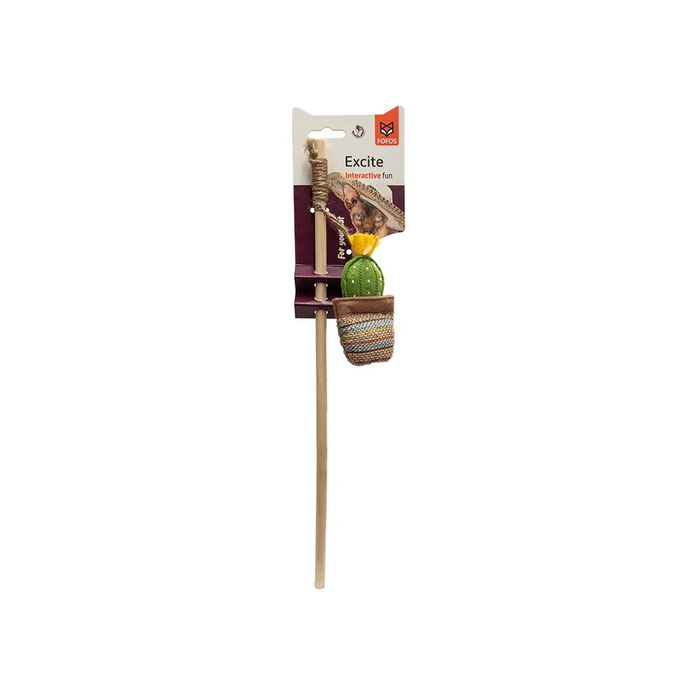 FOFOS Cactus Cat Teaser Wand Toy