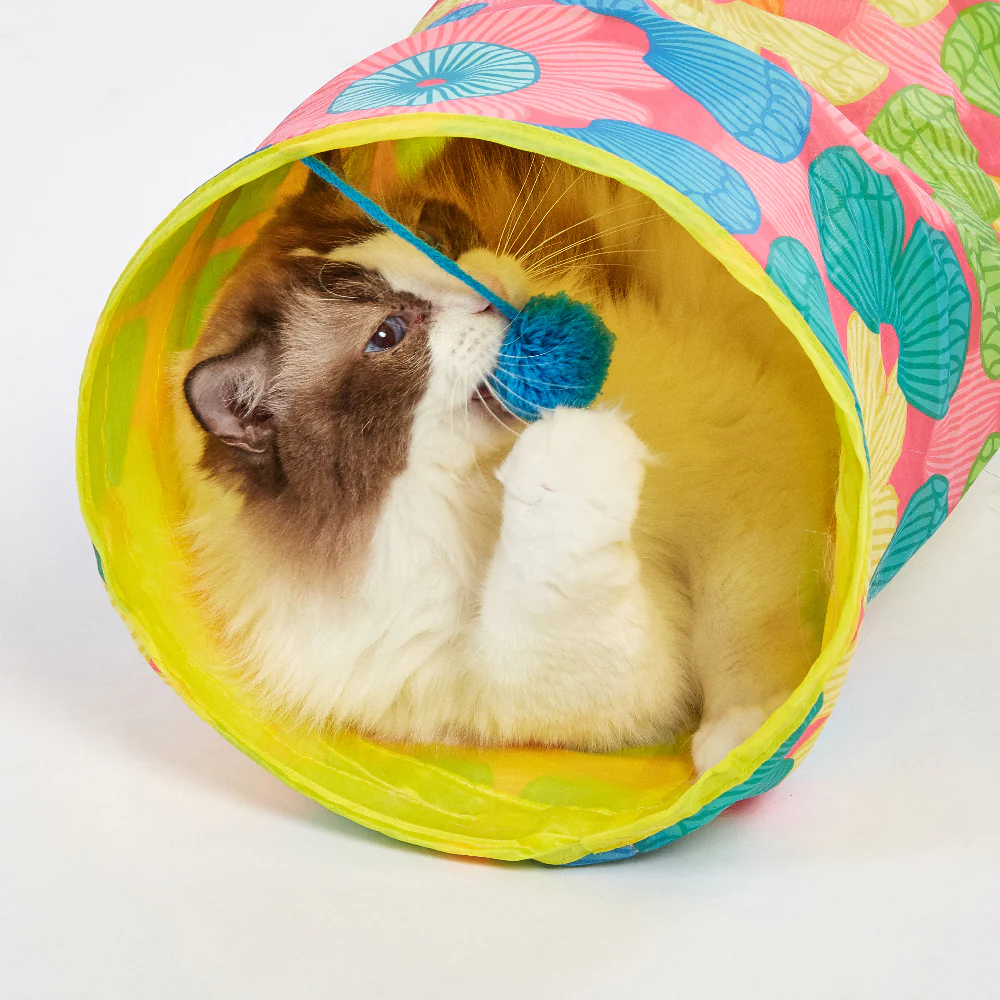 FOFOS Floral Pop-up Tunnel Cat Toy - Image 4
