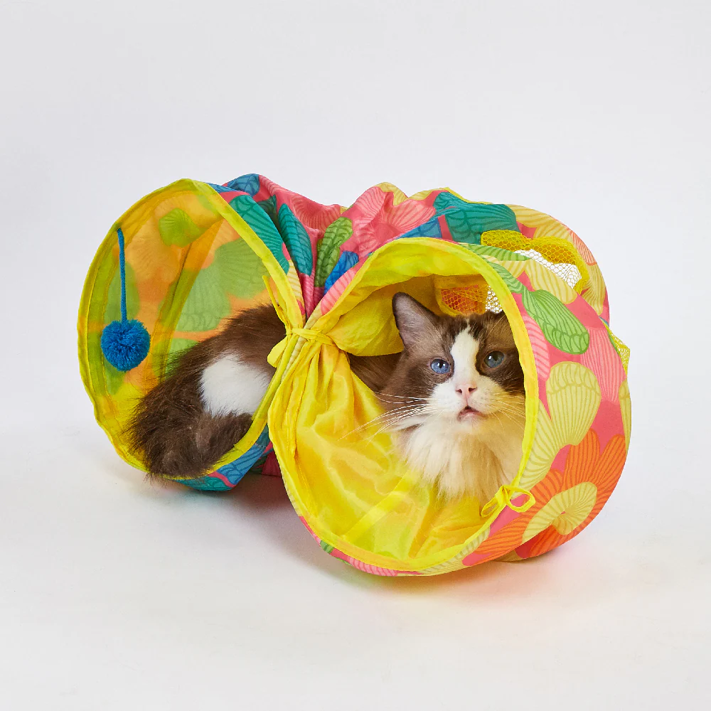 FOFOS Floral Pop-up Tunnel Cat Toy - Image 5