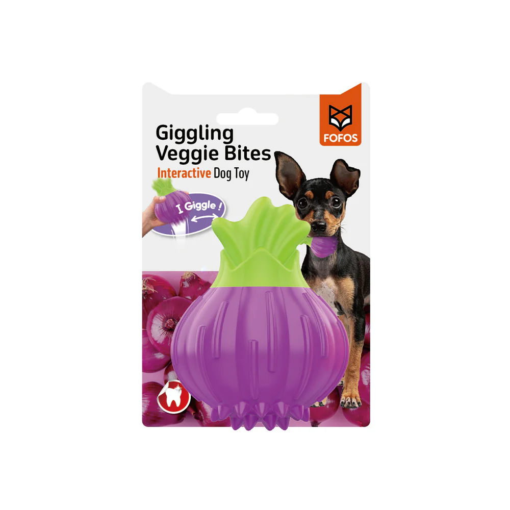 FOFOS Giggling Vegi-Bites Dog Toy - Onion