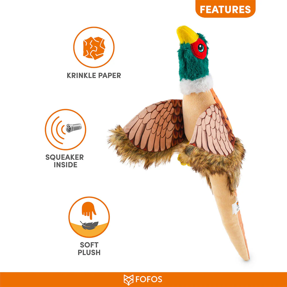 FOFOS Pheasant Plush Squeaky Dog Toy - Image 2