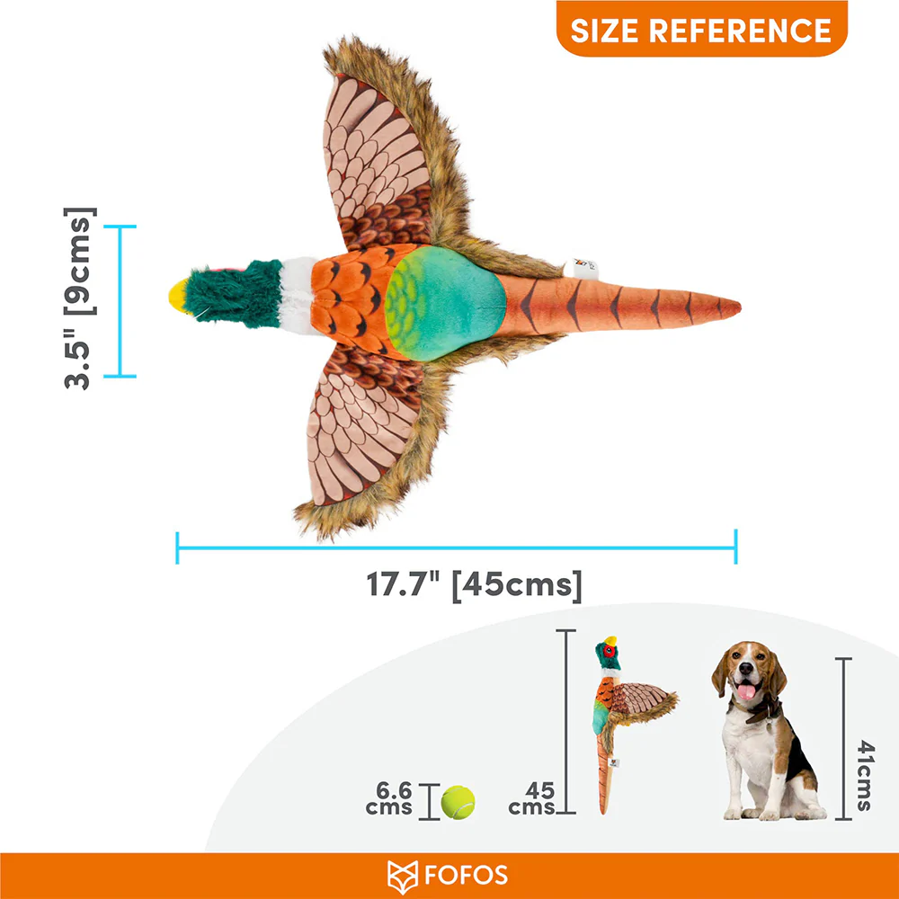 FOFOS Pheasant Plush Squeaky Dog Toy - Image 3