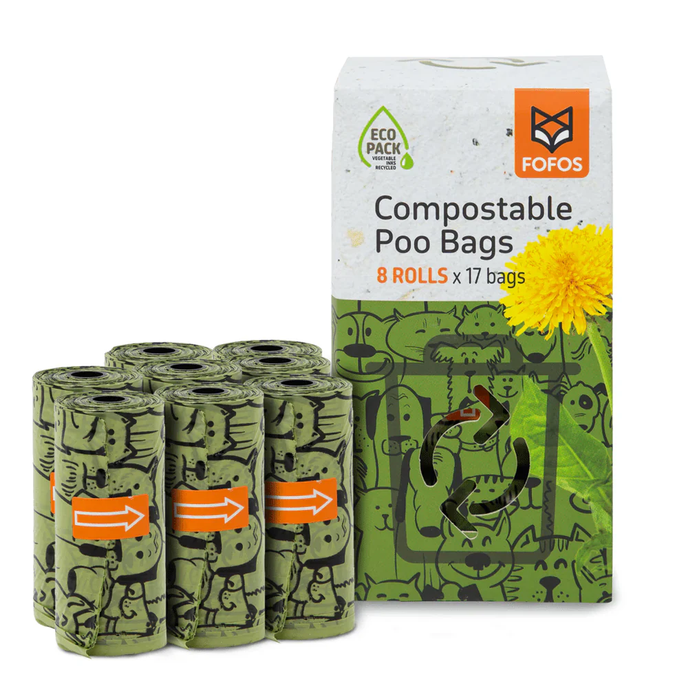 FOFOS Dog Poo Compostable Waste Bag 8 Rolls(136bags) - Image 2