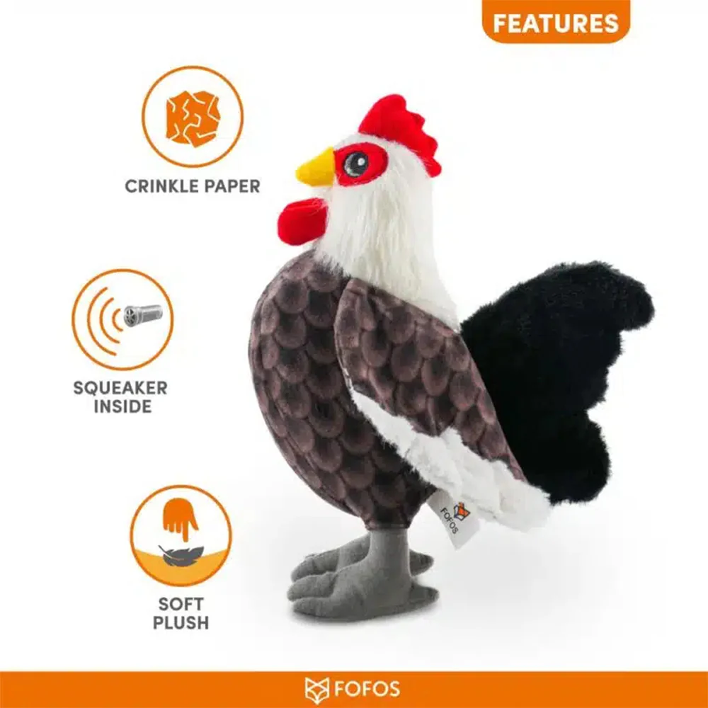 FOFOS Rooster Plush Squeaky Dog Toy - Image 2