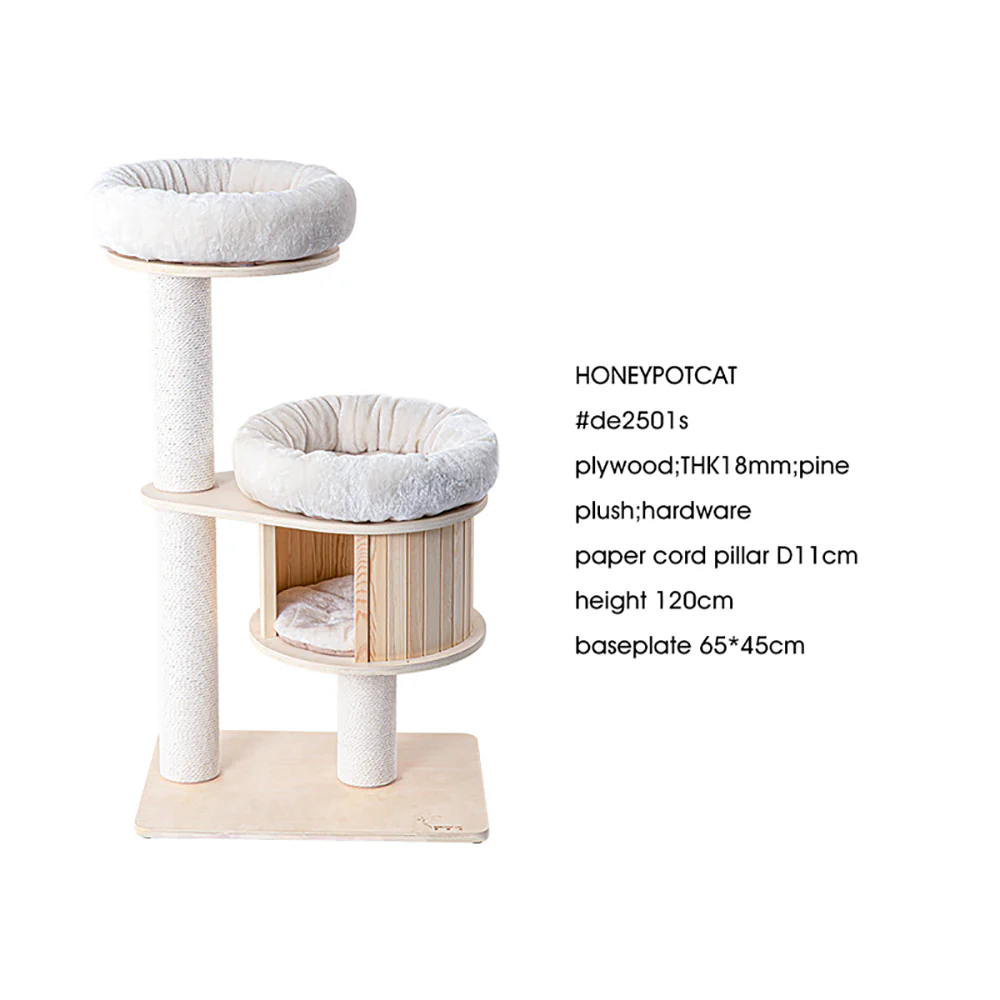 HONEYPOTCAT Classic Solid Wood Cat Tree de2501/de2501s/de2501pro+ - Image 9