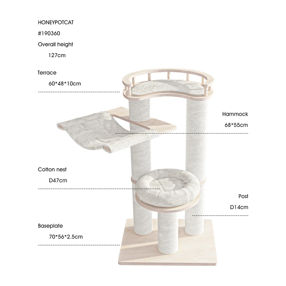 HONEYPOTCAT Leisure Loft With Hammock & Scratch Post 190360/de190360 - Image 5