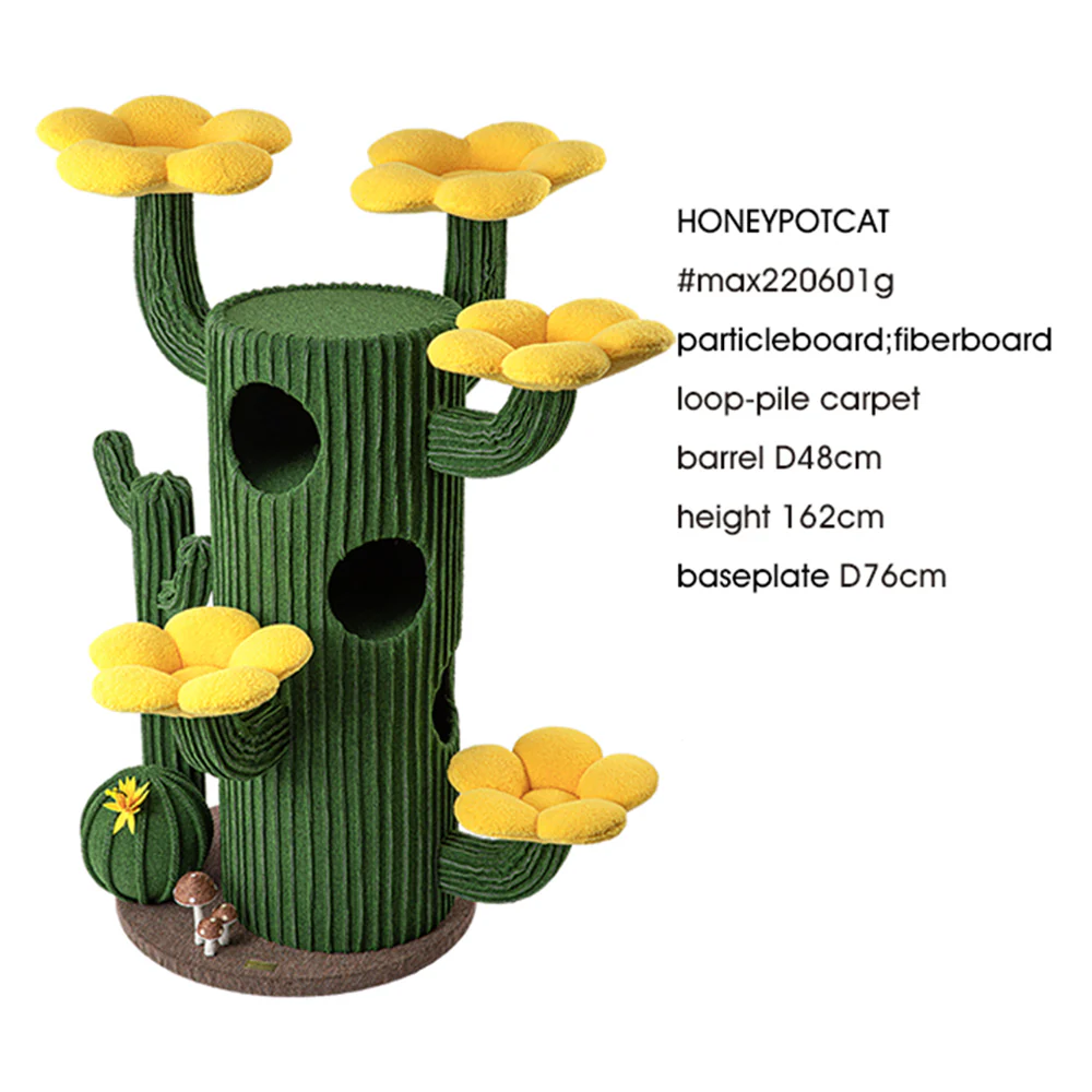 HONEYPOTCAT Luxe Cactus Bloom Cat Tree - 162cm max220601b/max220601g - Image 5