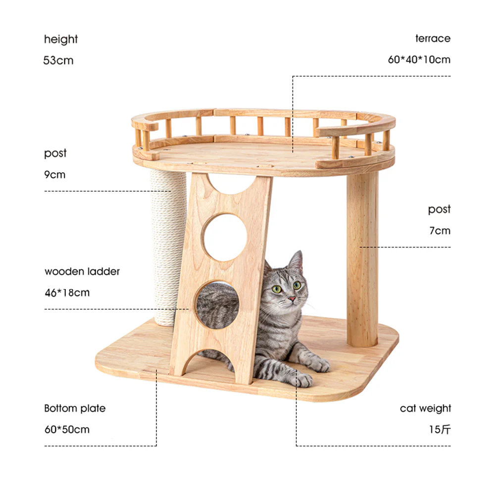 HONEYPOTCAT MZ Happy Steps Wooden Cat Tree - 53cm ag220801 - Image 4