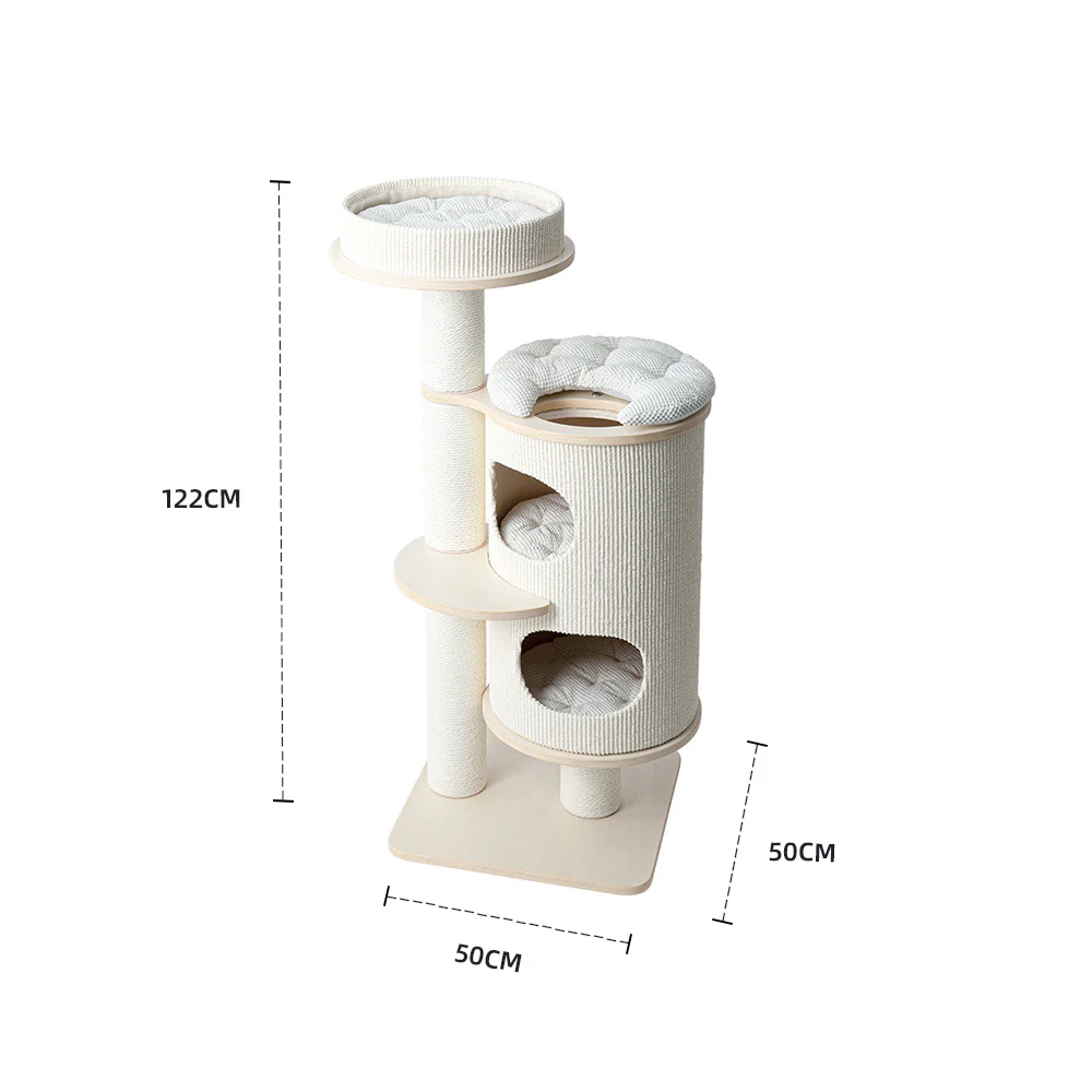 HONEYPOTCAT PURRING Plush & Sisal Barrel Cat Tower - 122cm 182532 - Image 4