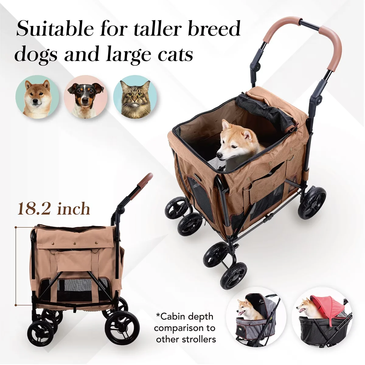 IBIYAYA Gentle Giant Pet Wagon Stroller for Dogs Up to 25kg - Image 3
