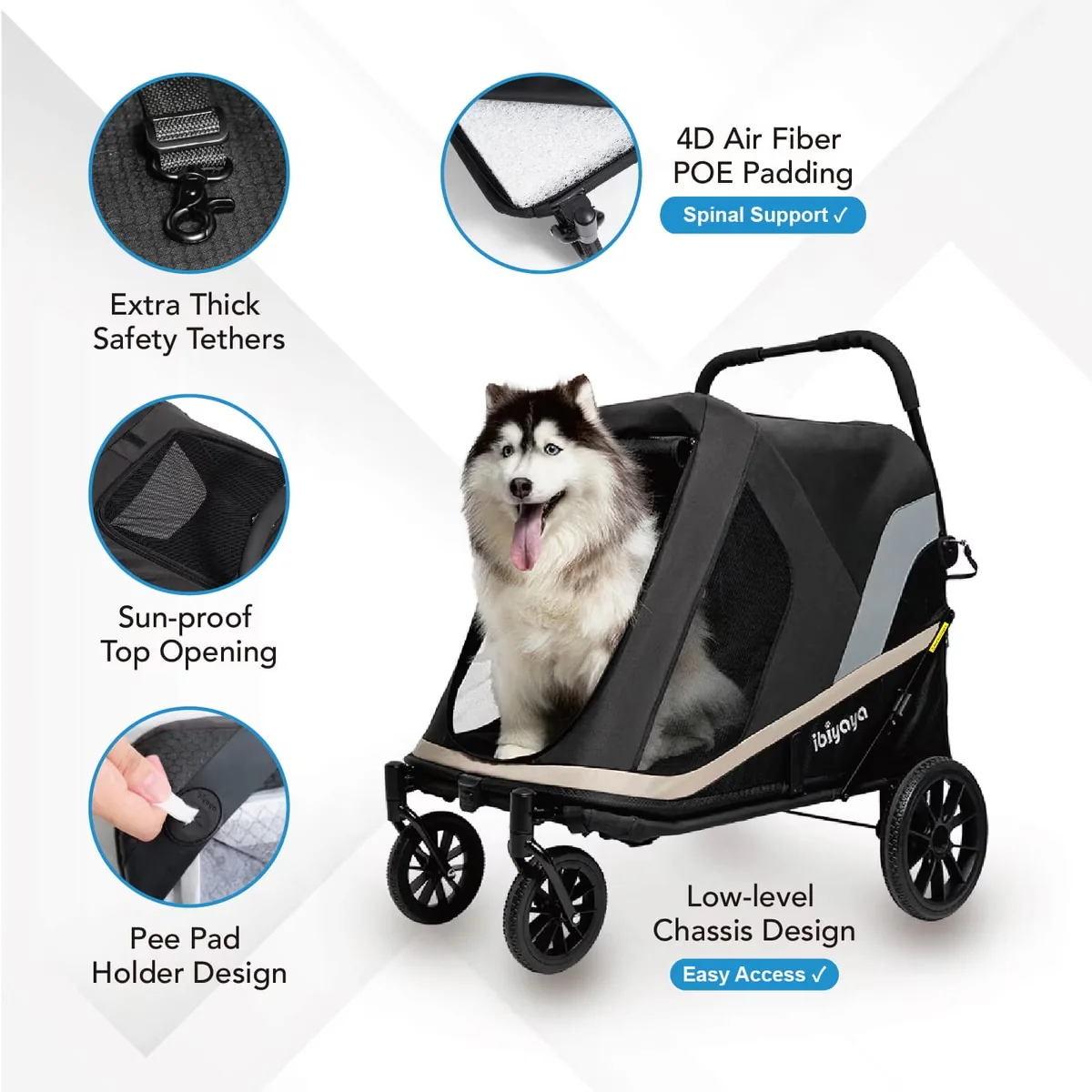 IBIYAYA Grand Cruiser Dog Stroller For Up To 50Kg - Image 4